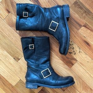 Jimmy Choo Black Leather Boots